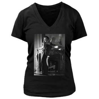 Scarlett Johansson Women's Deep V-Neck TShirt