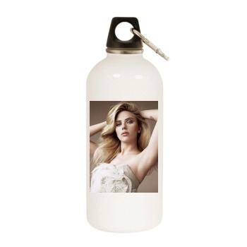 Scarlett Johansson White Water Bottle With Carabiner