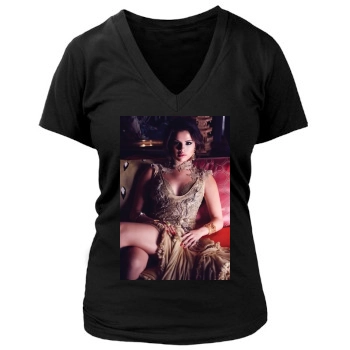 Selena Gomez Women's Deep V-Neck TShirt