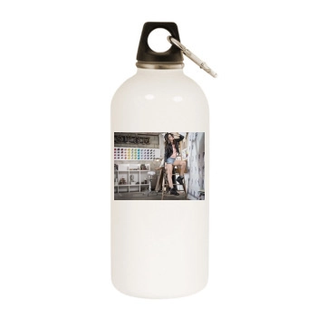 Selena Gomez White Water Bottle With Carabiner