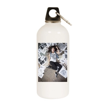 Selena Gomez White Water Bottle With Carabiner