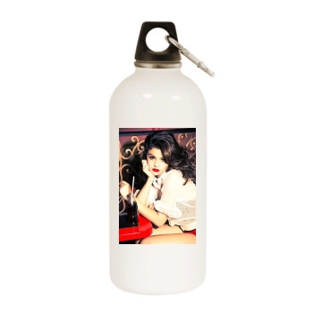 Selena Gomez White Water Bottle With Carabiner