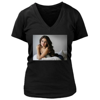 Selena Gomez Women's Deep V-Neck TShirt