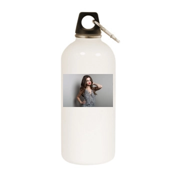 Selena Gomez White Water Bottle With Carabiner