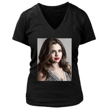 Selena Gomez Women's Deep V-Neck TShirt