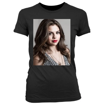 Selena Gomez Women's Junior Cut Crewneck T-Shirt