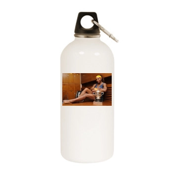 Serena Williams White Water Bottle With Carabiner