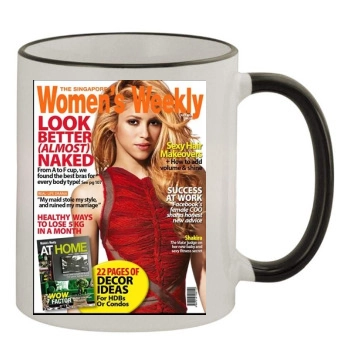 Shakira 11oz Colored Rim & Handle Mug