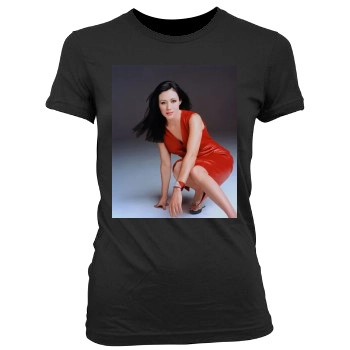 Shannen Doherty Women's Junior Cut Crewneck T-Shirt