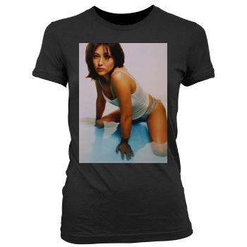 Shannen Doherty Women's Junior Cut Crewneck T-Shirt