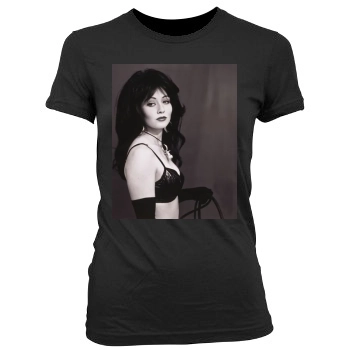 Shannen Doherty Women's Junior Cut Crewneck T-Shirt