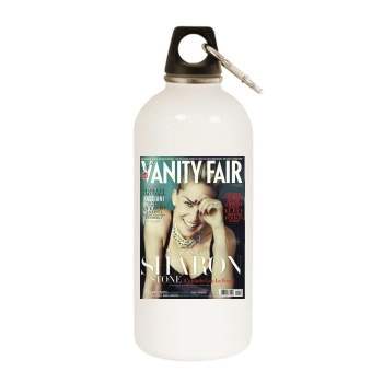 Sharon Stone White Water Bottle With Carabiner