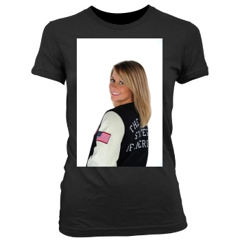 Shawn Johnson Women's Junior Cut Crewneck T-Shirt