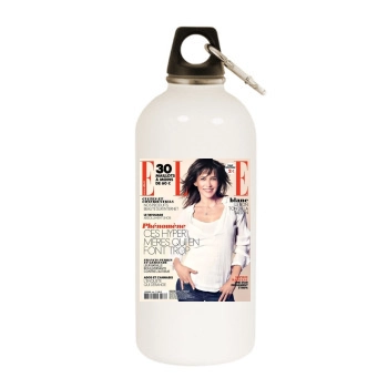 Sophie Marceau White Water Bottle With Carabiner