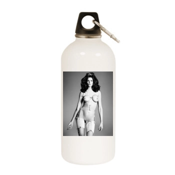 Stephanie Seymour White Water Bottle With Carabiner