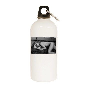 Adrianne Palicki White Water Bottle With Carabiner