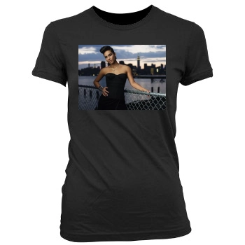 Alicia Keys Women's Junior Cut Crewneck T-Shirt