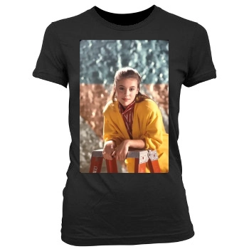 Alyssa Milano Women's Junior Cut Crewneck T-Shirt