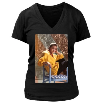 Alyssa Milano Women's Deep V-Neck TShirt