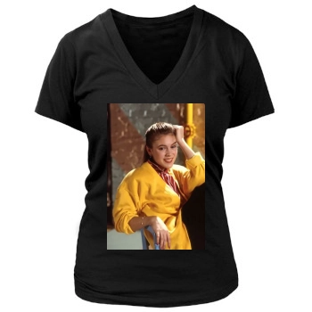 Alyssa Milano Women's Deep V-Neck TShirt