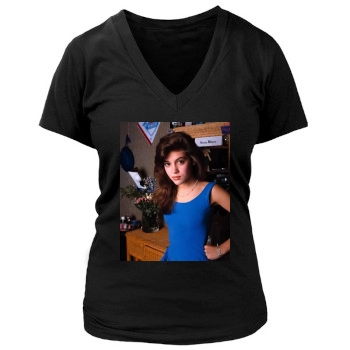 Alyssa Milano Women's Deep V-Neck TShirt