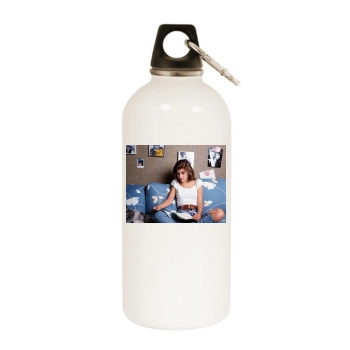 Alyssa Milano White Water Bottle With Carabiner