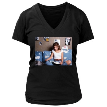 Alyssa Milano Women's Deep V-Neck TShirt