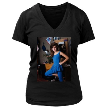 Alyssa Milano Women's Deep V-Neck TShirt