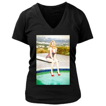 Amanda Seyfried Women's Deep V-Neck TShirt