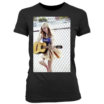 Amanda Seyfried Women's Junior Cut Crewneck T-Shirt