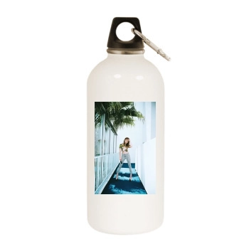 Amber Heard White Water Bottle With Carabiner