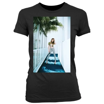 Amber Heard Women's Junior Cut Crewneck T-Shirt