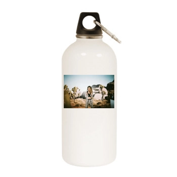 Amber Heard White Water Bottle With Carabiner