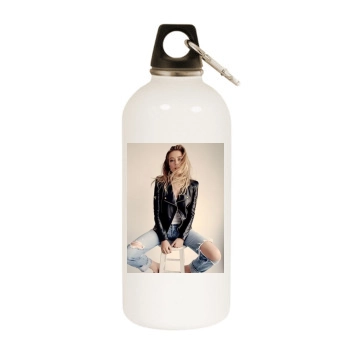 Amber Heard White Water Bottle With Carabiner