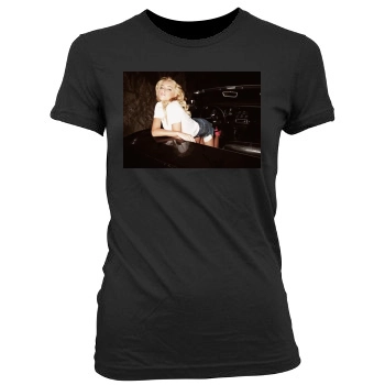 Amber Heard Women's Junior Cut Crewneck T-Shirt