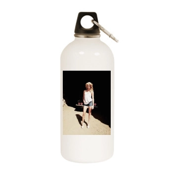 Amber Heard White Water Bottle With Carabiner