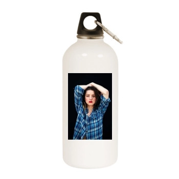 Amber Heard White Water Bottle With Carabiner