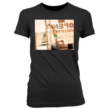 Amber Valletta Women's Junior Cut Crewneck T-Shirt