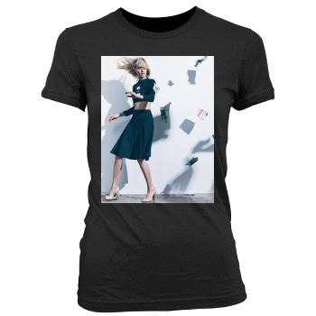 Amber Valletta Women's Junior Cut Crewneck T-Shirt