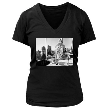 Anja Rubik Women's Deep V-Neck TShirt