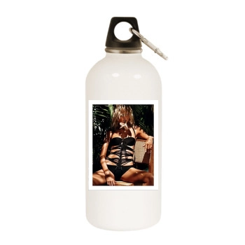 Anja Rubik White Water Bottle With Carabiner