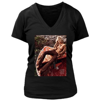 Anja Rubik Women's Deep V-Neck TShirt