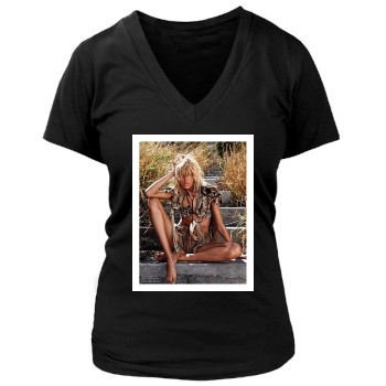 Anja Rubik Women's Deep V-Neck TShirt