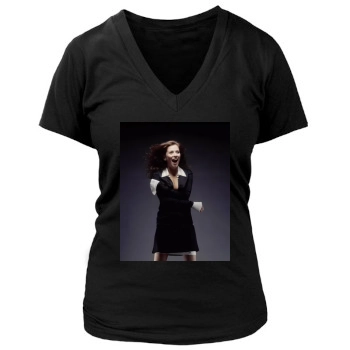 Anna Friel Women's Deep V-Neck TShirt