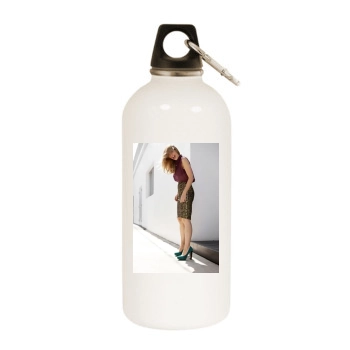 Anna Torv White Water Bottle With Carabiner