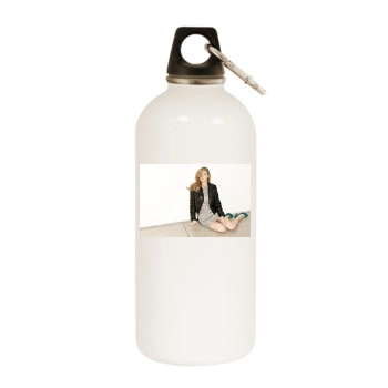 Anna Torv White Water Bottle With Carabiner