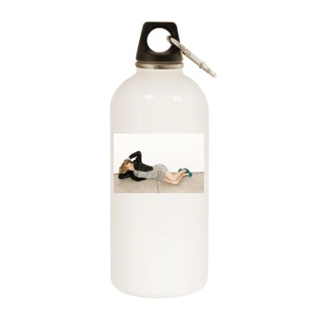 Anna Torv White Water Bottle With Carabiner