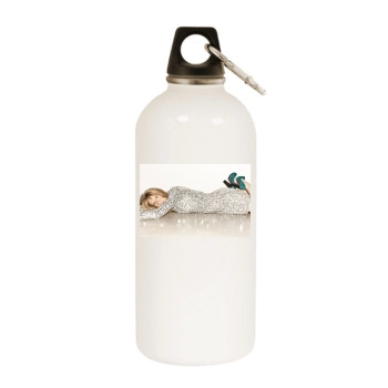 Anna Torv White Water Bottle With Carabiner