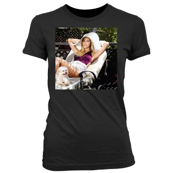 Ashley Tisdale Women's Junior Cut Crewneck T-Shirt