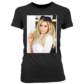 Ashley Tisdale Women's Junior Cut Crewneck T-Shirt